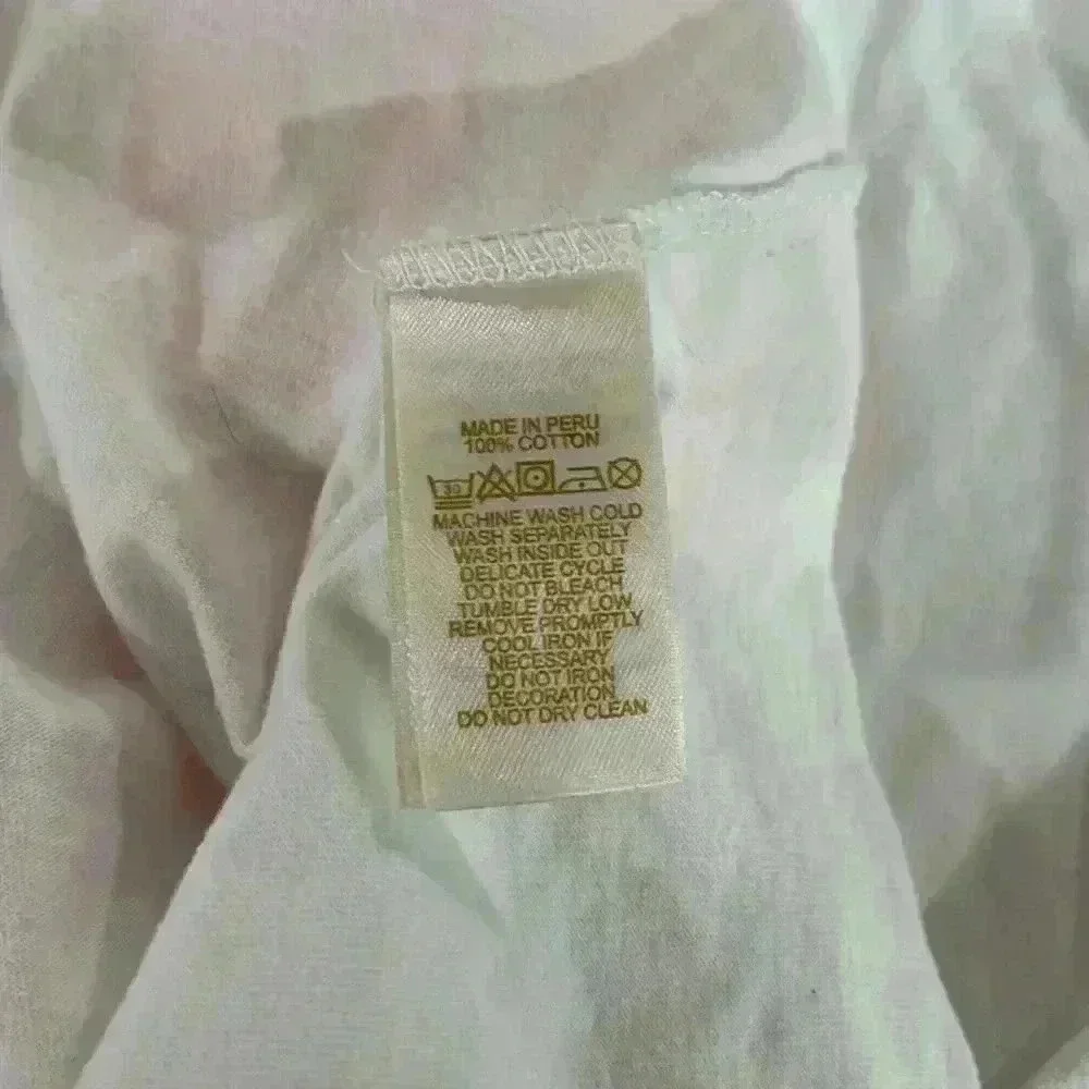 Kate Spade Tickled Pink Tee Girls size 14Y. White with pink glitter letters